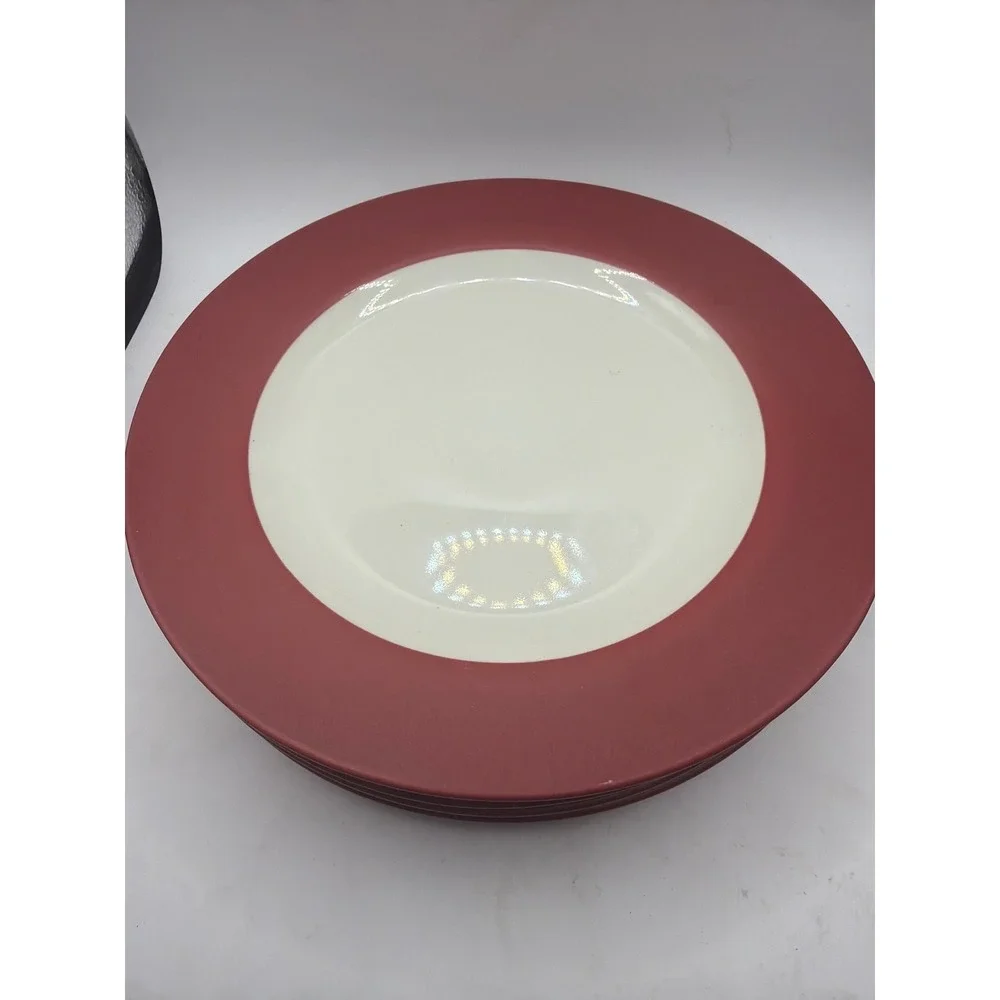 4 Noritake Colorwave Raspberry Salad Plates 8.5